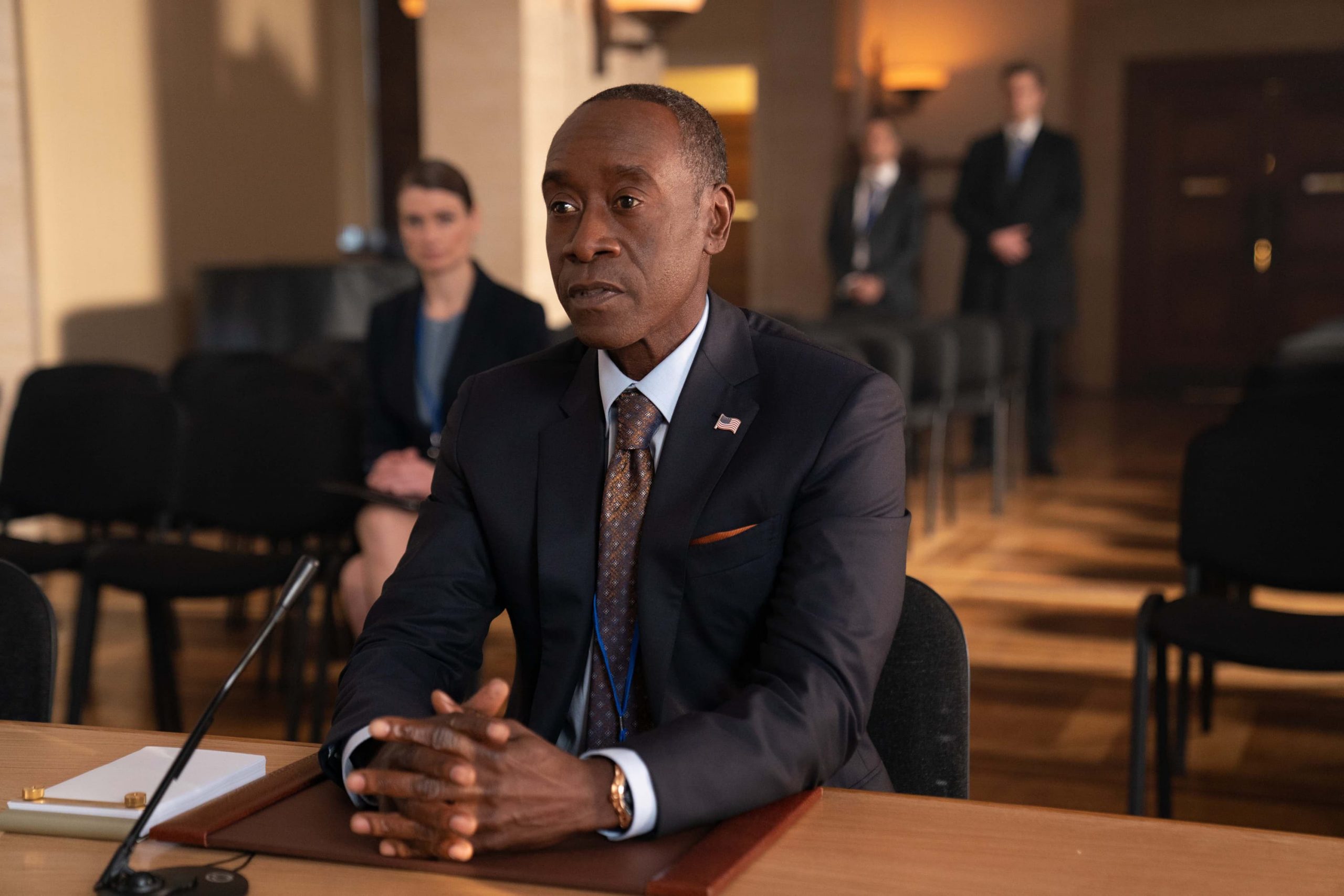 Don Cheadle as Rhodey in Marvel Studios' SECRET INVASION, exclusively on Disney+. Photo by Gareth Gatrell. © 2023 MARVEL.